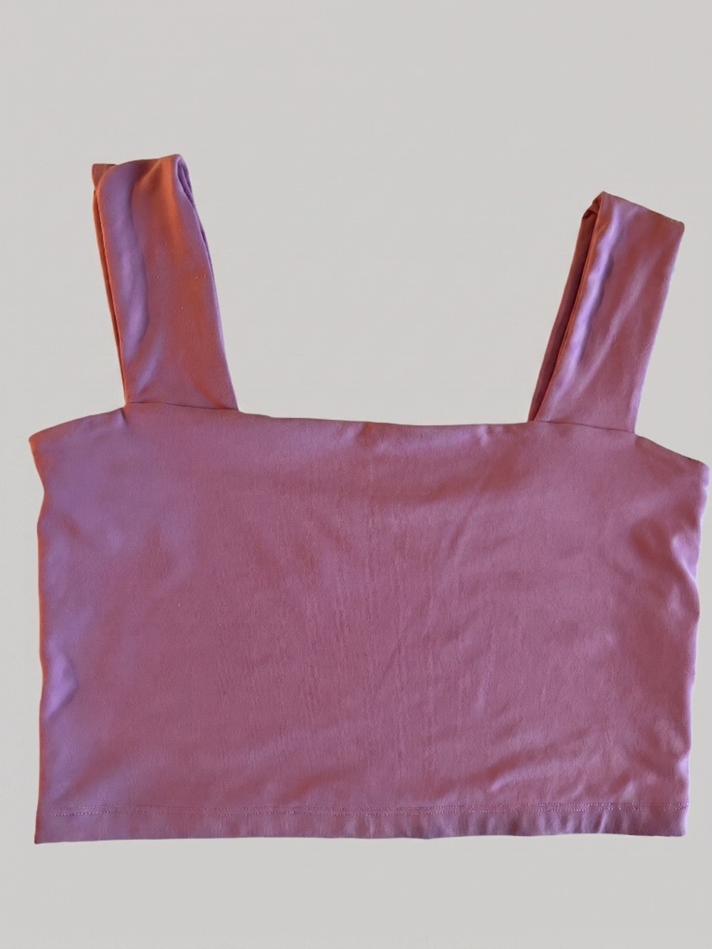 Susana Monaco Wide Strap Square Neck Crop Top -- Size L